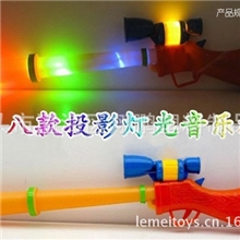【乐美玩具】伙拼电动灯光音乐光头强8投影枪语音枪熊出没批发