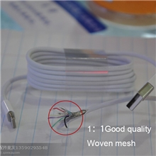 厂家直销iphone5数据线一体头带编织一比一原装有字有LOG