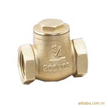 黄铜卧式挡板止回阀，黄铜内丝底阀