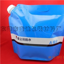 供应5L液体涂料包装袋自立斜嘴袋