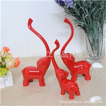 扬鼻子象一家大象一家三口家饰摆件树脂工艺饰品软装