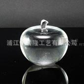 【水晶玻璃苹果摆件】支持彩印照片内雕照片厂家直销浦江水晶