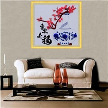 用时最立体画丝带绣最新图片厂家直销批发3D十字绣挂画平安是福