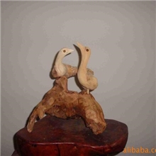 根雕、根艺、木制工艺品、根艺双鸟根雕动物根雕鸟根艺摆件