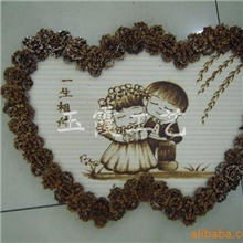 烙画火烧画核桃皮工艺品核桃汽车手机挂件核桃工艺花瓶