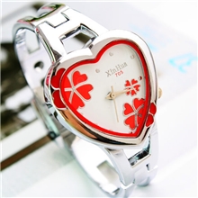 供应时尚心形精美女士石英手镯表商务礼品表148464