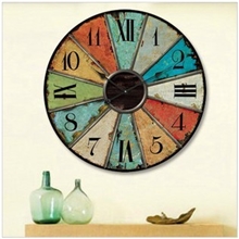 欧式复古地中海客厅时尚创意正品大挂钟表铁艺效果静音挂表