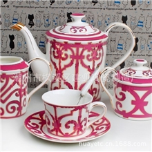 高档铁窗系列陶瓷咖啡杯家居摆件欧式咖啡具/茶具11头礼品套装