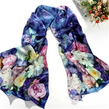 允隆厂家直供真丝围巾真丝丝巾批发碎花素绉缎长巾数码喷绘长巾