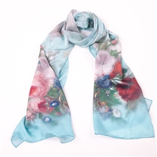 允隆厂家直销真丝数码喷绘长巾真丝围巾数码喷绘加工高档丝巾批发