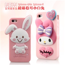 韩国可爱卡通兔硅胶套苹果5手机壳iphone4s保护套iPhone5外壳