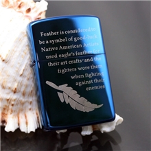 佐罗正品香港ZORRO煤油打火机铜壳防风蓝冰羽毛