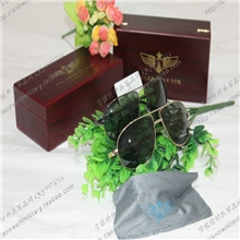 全新升级配发空军飞行员眼镜师团眼镜偏光蛤蟆镜桃木精品礼盒驾驶