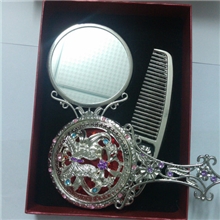 厂家直销古铜色手柄化妆镜金属手柄镜子金属化妆镜