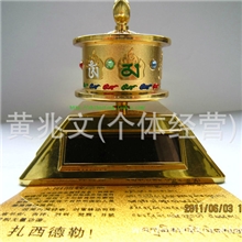 彩绘光能电池两用四方转经筒太阳能转经筒车载转经轮