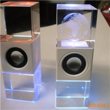 水晶音箱、发光音响、iphone5音箱透明、七彩音箱、汉堡音箱
