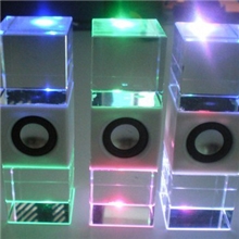 水晶音箱、透明七彩音箱、汉堡礼品音箱、发光音箱、iphone5音箱