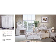 韩式简约白色卧室成套家具时尚大床衣柜#1608南康家具厂批发