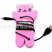 创意可爱猫咪绕线器/硅胶绕线器/耳机绕线器