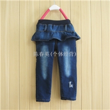 【原产地商家&rdquo;】10.17）2013冬款小木马TK加厚女童牛仔裙裤5785