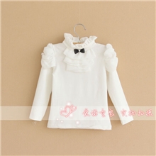 2013秋款韩版童装女童纯棉高领打底衫女童淑女长袖T恤