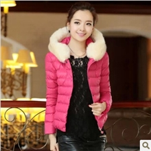棉衣女式冬装新款2013糖果色时尚韩版修身大毛领保暖棉衣棉服
