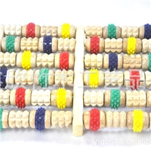 天然木制彩色六排按摩器足底按摩器脚底按摩器按摩器