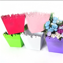 家居装饰单色长方铁皮花桶花插花盆纯手工铁皮铁艺盒收纳置物盒