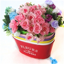 园艺杂货摆放花盆容器盒乡村田园风格铁皮花器铁皮桶花盆厂家直销