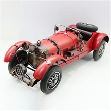 铁皮车模型复古手工收藏品美式赛车模型创意金属工艺品家饰品