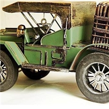 铁皮雷诺车模型复古手工收藏品美式赛车模型创意金属工艺品家饰品