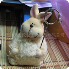 厂家直销超值外贸正品田园家居小摆件陶土贴绒小兔便签夹