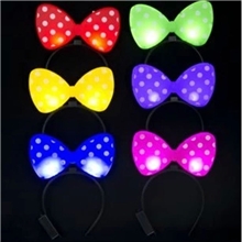 发光米奇头饰闪光蝴蝶结发卡儿童开心化妆舞会道具地摊玩具批发