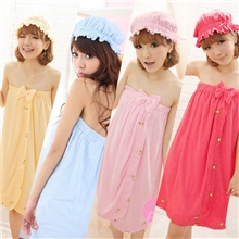 批发春夏秋女士毛巾料浴巾浴袍带帽睡衣家居服一件代发Z076