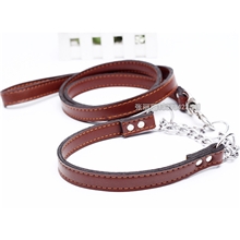 厂家批发真牛皮牵引绳牵引带板带宠物用品厂家大型犬牵引绳