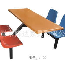 专业销售食堂四人餐桌椅玻璃钢餐桌餐桌餐椅J-02