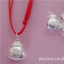 纯银小福袋铃铛铃铛配件纯银配件diy饰品配件批发纯银铃铛