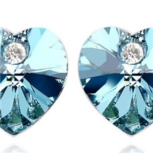 162奥地利水晶桃心耳钉炫彩心动桃心水晶耳钉