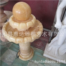 厂家专业直销各类公园摆放风水球喷泉石雕米黄玉风水球