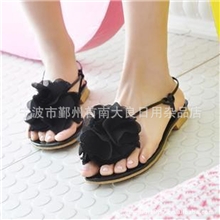 2013欧美绑带凉鞋甜美可爱人字夹脚花朵平底凉鞋罗马夹脚凉鞋
