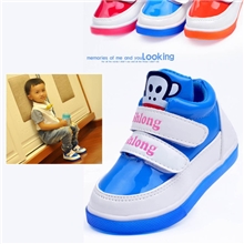 2013秋冬新款男女童棉鞋男女宝宝儿童鞋韩版休闲鞋漆皮卡通猴