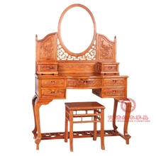 红木梳妆台卧室用黄花梨弯面梳妆台实木化妆台亿诺厂家直批