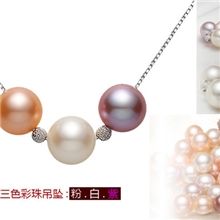 炫3色彩珍珠吊坠【爆款促销】925纯银吊坠批发HFY-037