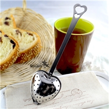 【新品】不锈钢爱心柄滤茶勺、滤茶器、茶夹、茶漏【JST33】