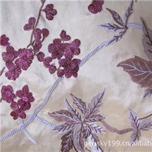 供应仿真花绣花布、高经密绣花面料、绣花屏风面料、窗帘布面料