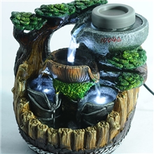 三星树脂流水27X19X16风水轮家饰办公工艺礼品加湿器