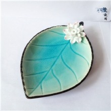 景德镇创意陶瓷香插荷叶片冰裂陶瓷釉莲花香插手工仿古薰香檀香