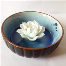 景德镇裂纹瓷釉莲花香薰炉陶瓷手工仿古薰香线香檀香香插烟灰缸