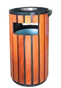 供应环卫垃圾桶钢木单桶/永康市雄海桶业