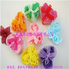 热销推荐圣诞创意玫瑰香皂花3朵二层丝带肥皂花皂片手工皂